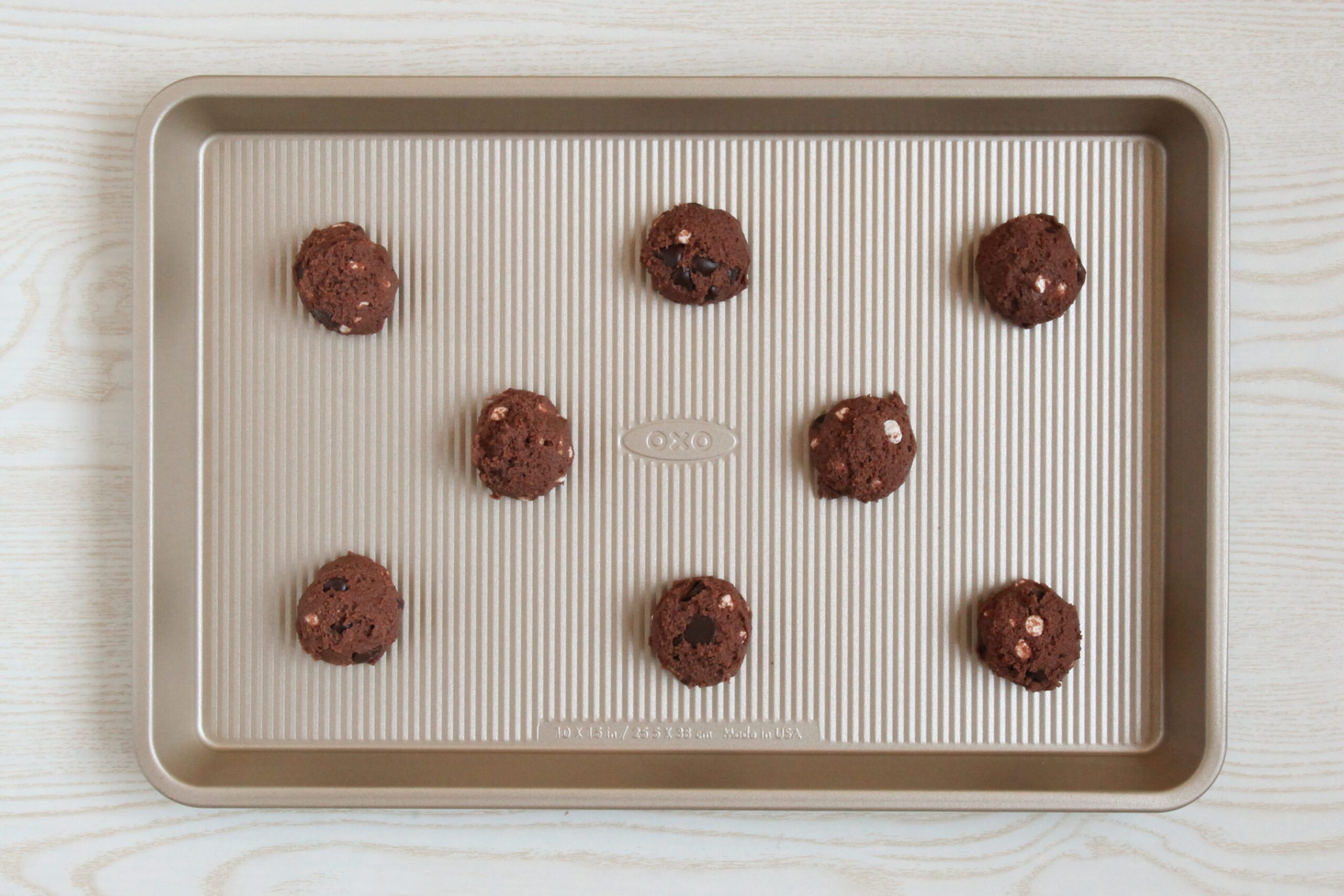 Hot Chocolate Cookies dough ready to bake