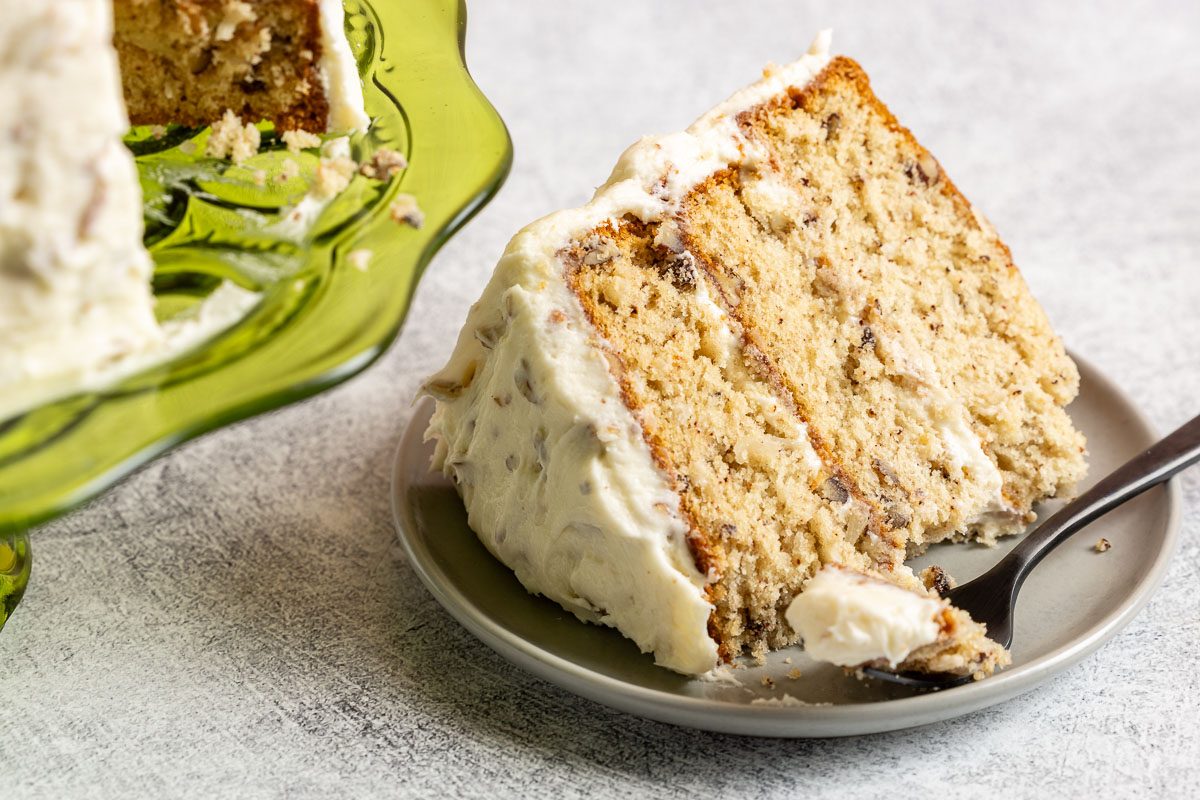 Taste of Home Italian Cream Cake recipe photo of the finished cake.