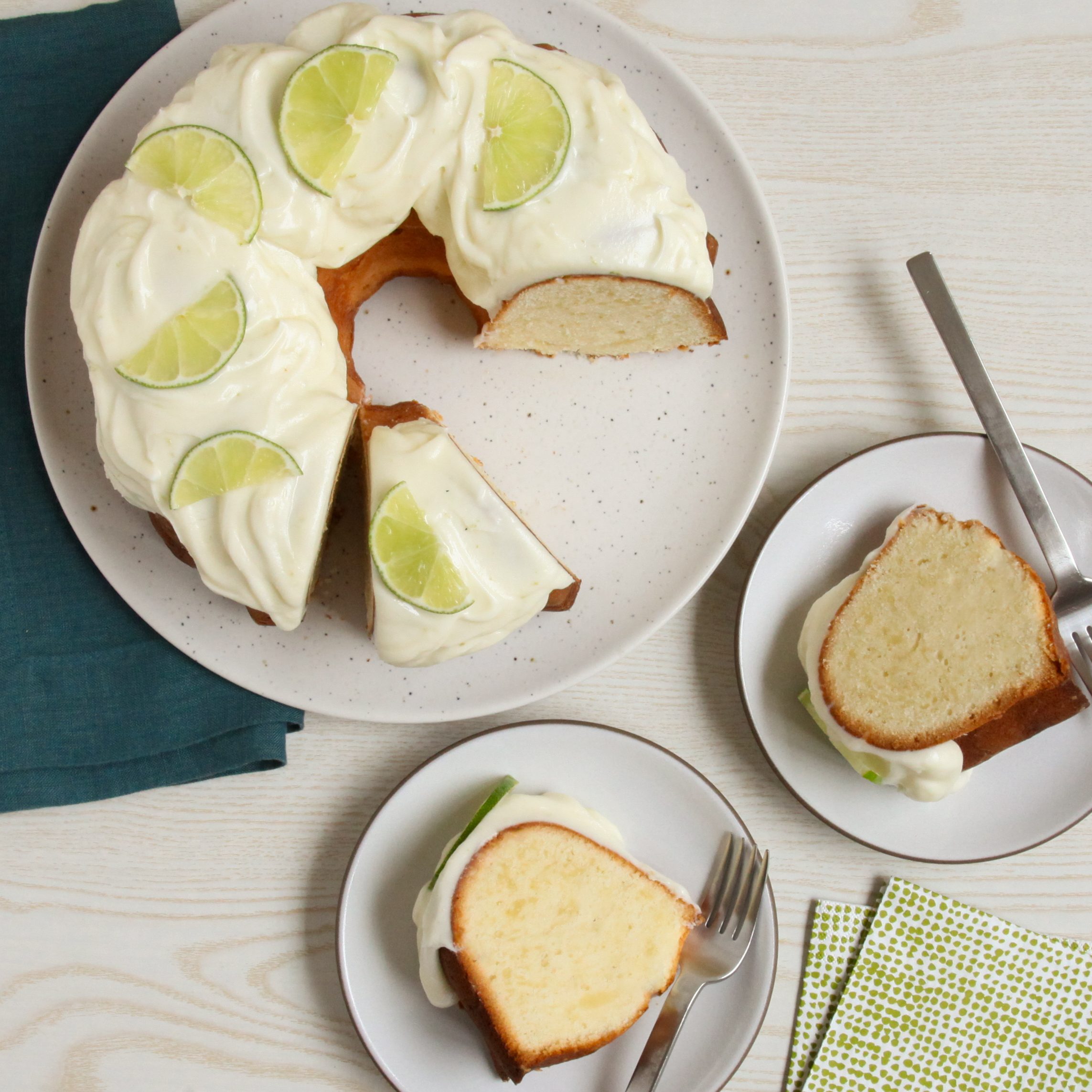 Key Lime Pound Cake frosted