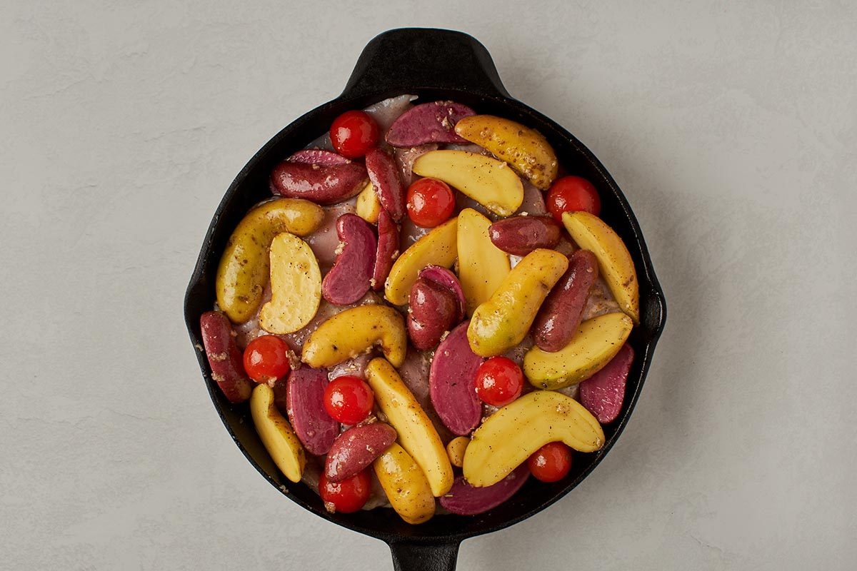 Bake chicken and potatoes