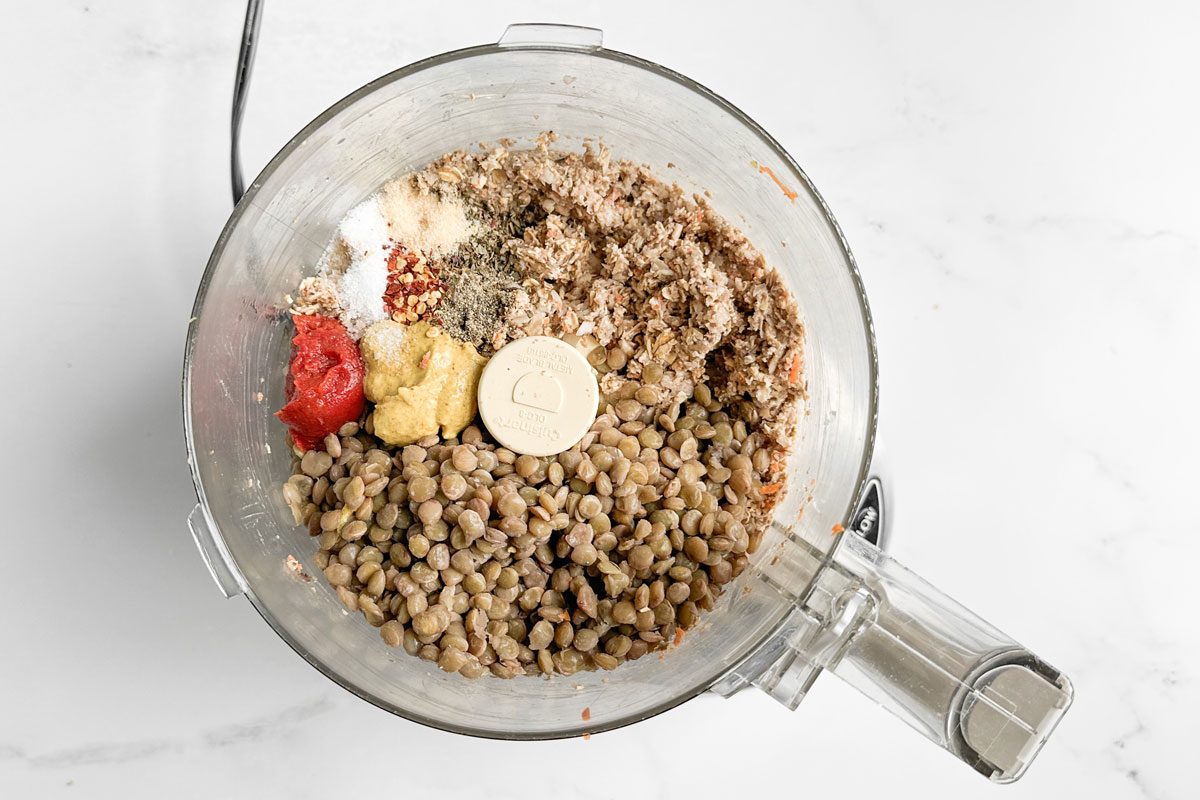 Ingredients For Taste Of Home Lentil Burger In A Food Processor