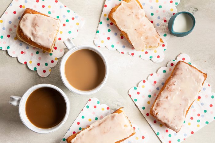Long John Doughnut top view shot