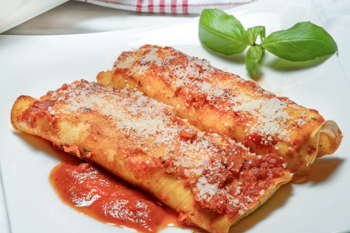 Manicotti Shells served