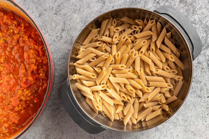 Taste of Home Mushroom Bolognese recipe photo of the cooked pasta.