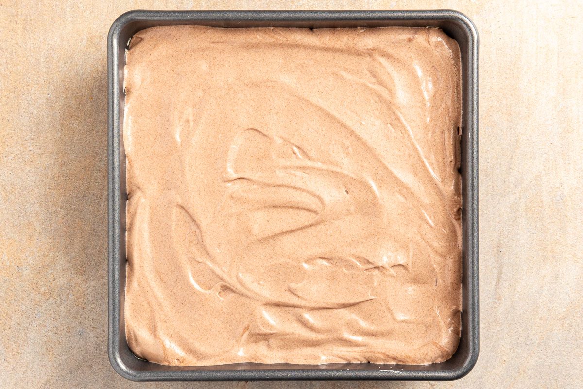 Taste of Home Peanut Butter Lasagna recipe photo of the cream layer added.