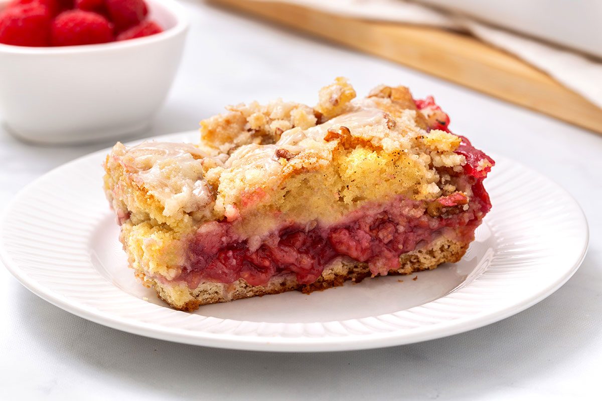 Piece Of Cut Out Raspberry Coffee Cake For Taste Of Home