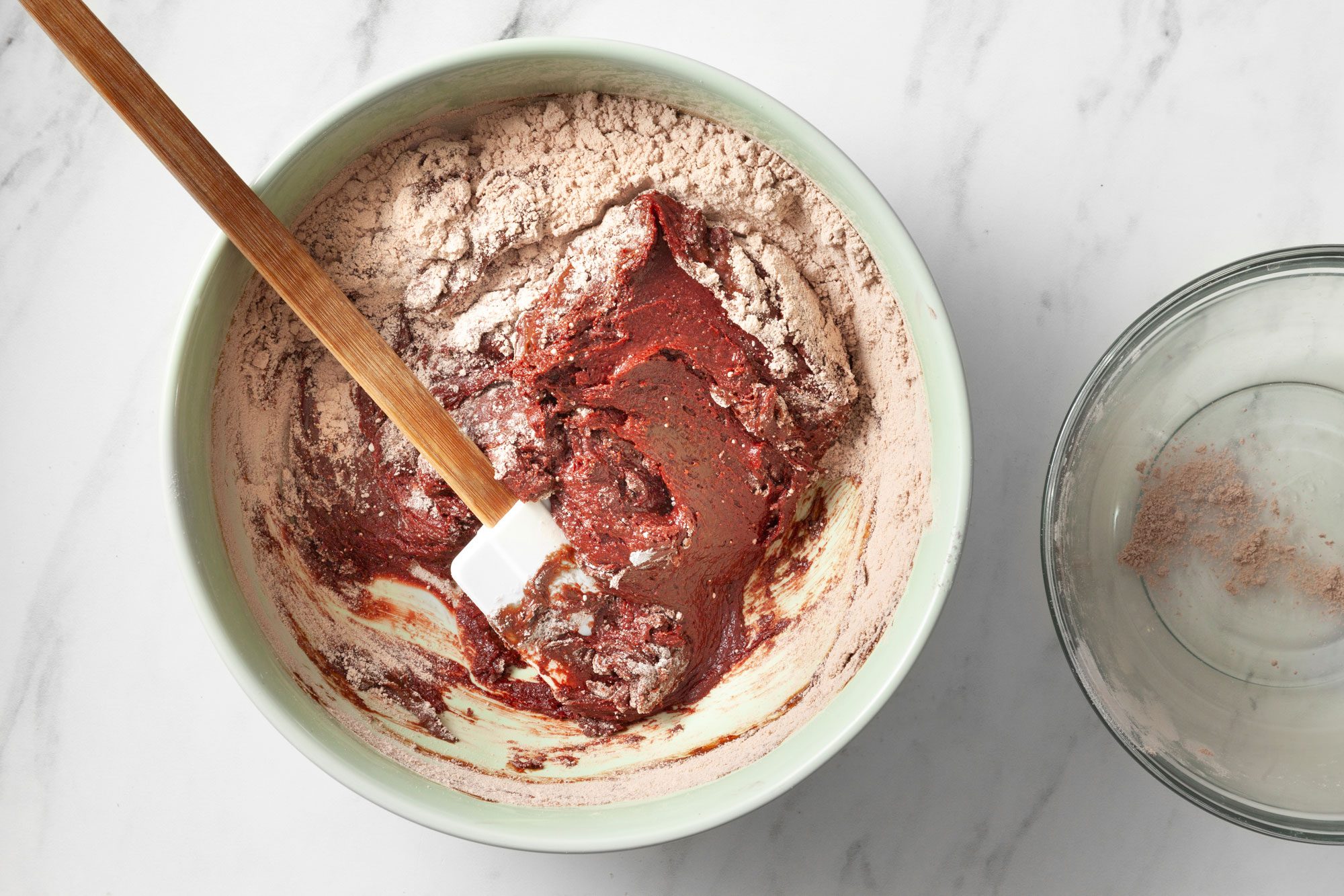 Stir in cake mix until just incorporated