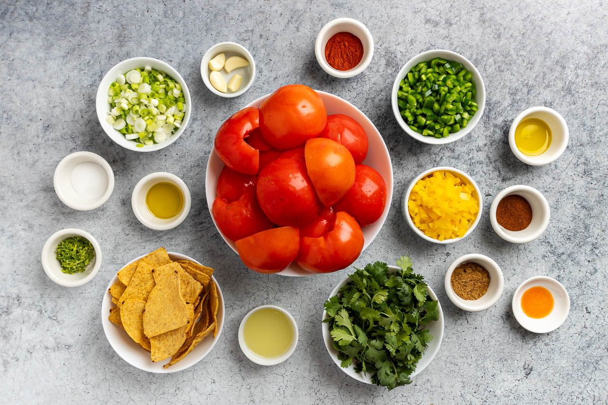 Taste Of Home Roasted Salsa Recipe Photo Of Ingredients.