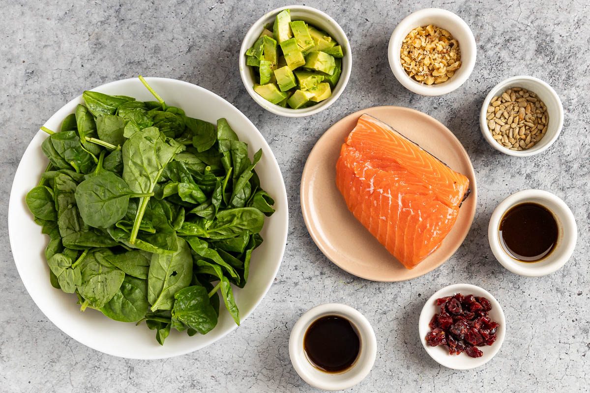 Taste of Home Salad With Salmon photo of the ingredients.