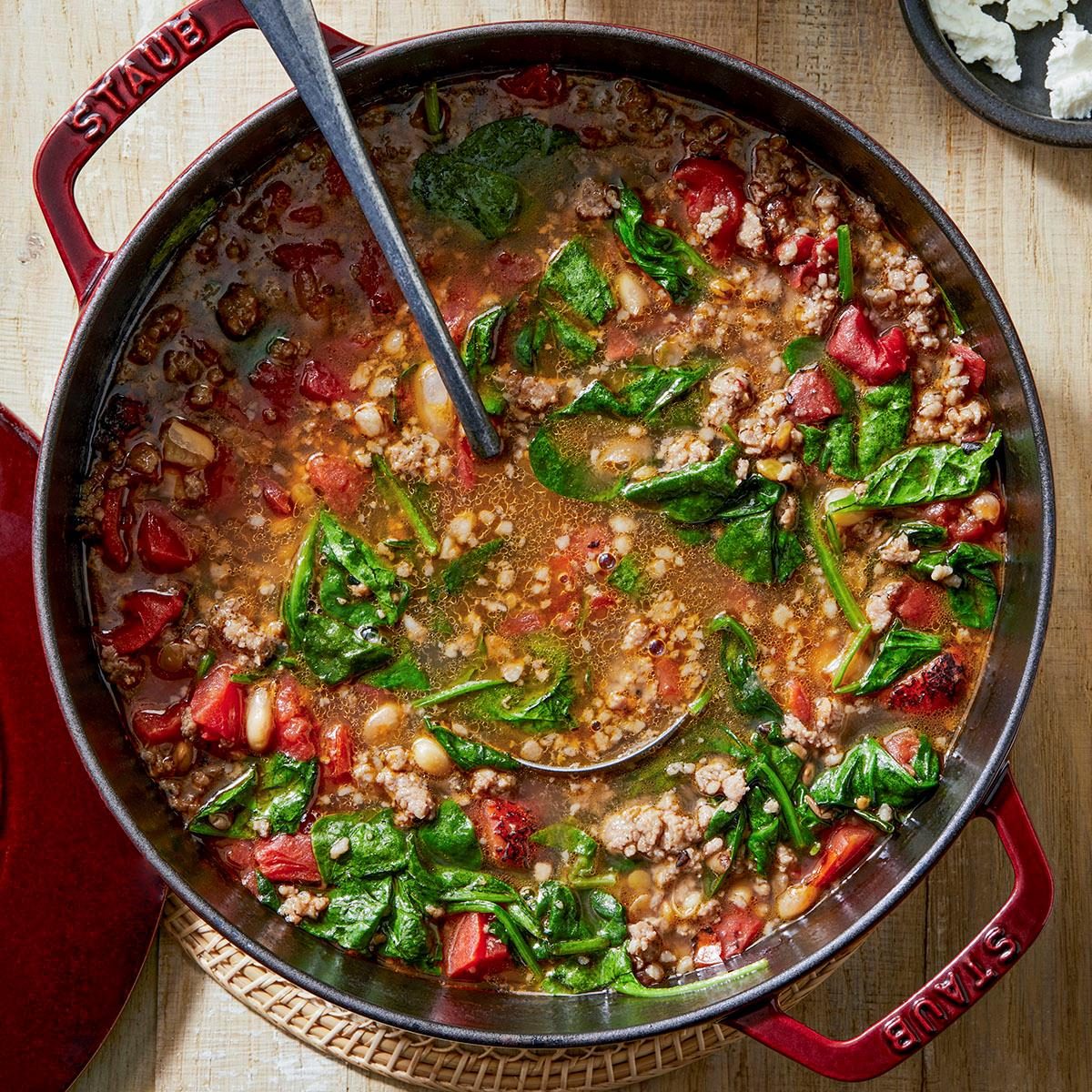 Sausage And Lentil Soup With Spinach Exps Tohcom24 202701 Md P2 09 12 7b