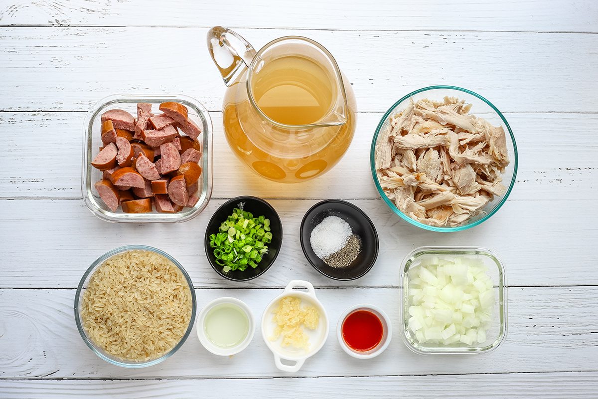 Ingredients for slow cooker chicken bog from Taste of Home.