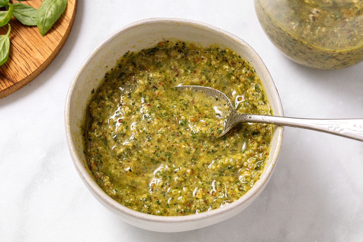 Spinach Pesto In Bowl For Taste Of Home