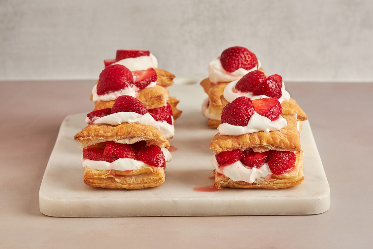 An easy and delicious recipe for strawberry shortcake puffs by Taste of Home.
