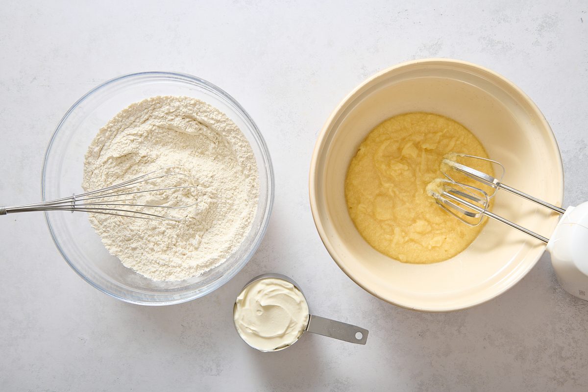 Making the cake batter