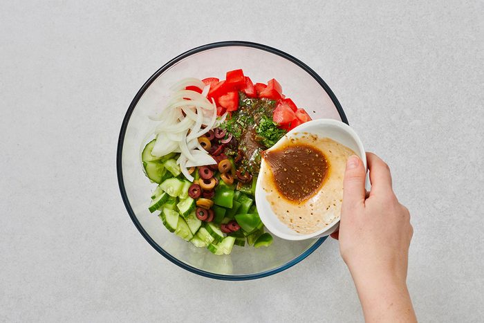 Ingredients for Tomato Cucumber Mozzarella Salad