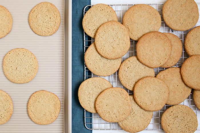 Brown sugar vanilla sugar cookies cooling