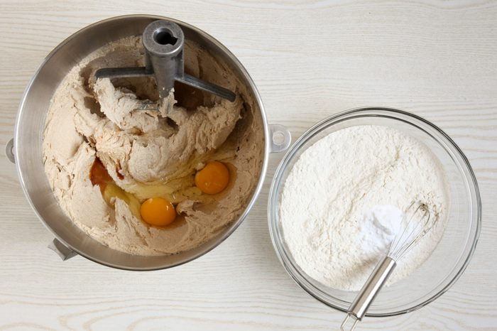 Making the cookie dough for vanilla cookies