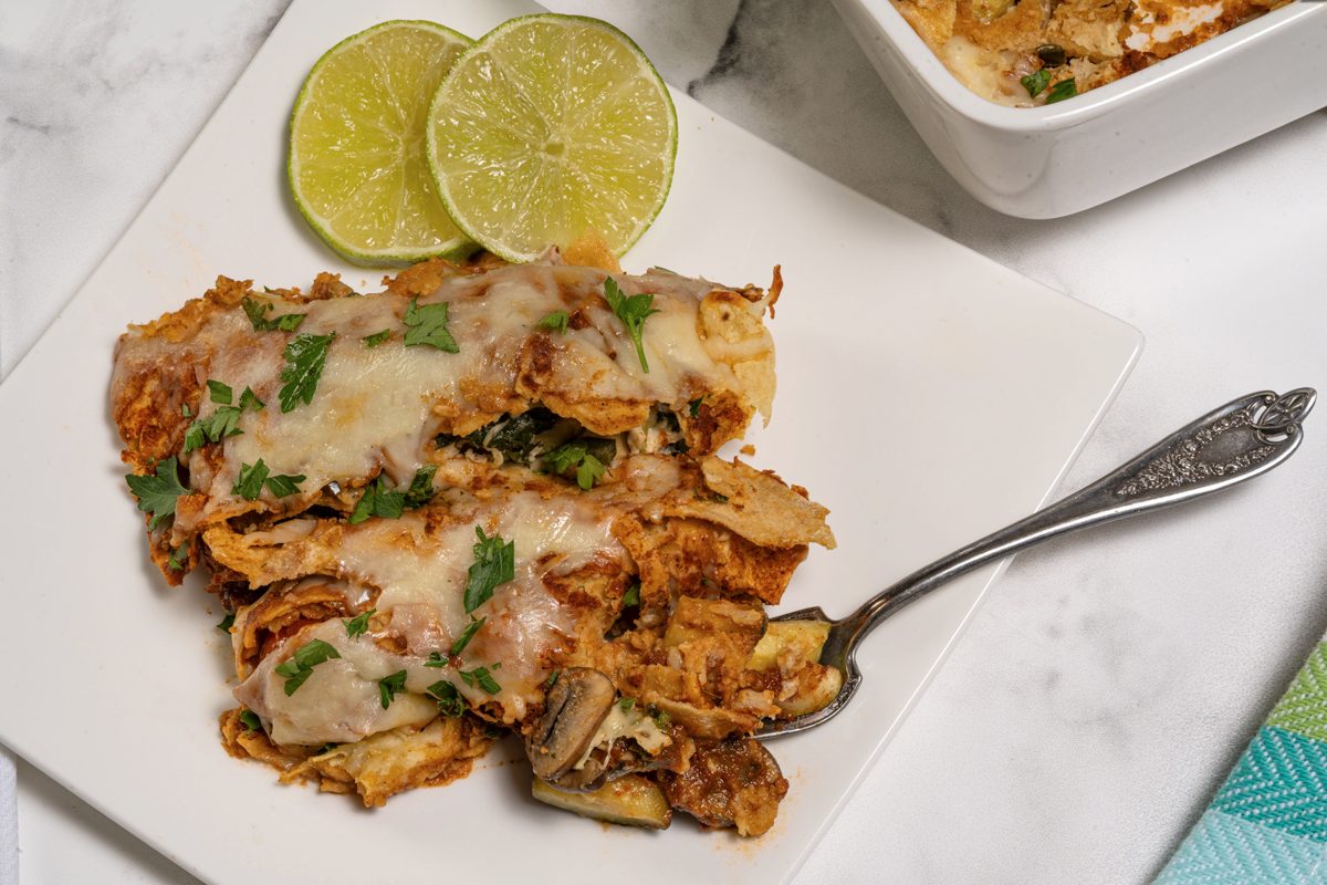 Veggie Enchiladas plated
