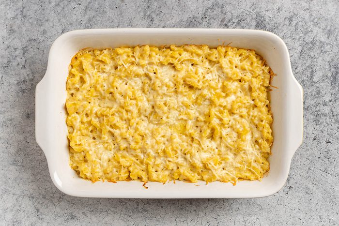 Taste of Home 4 Cheese Mac and Cheese photo of the baked mac and cheese.