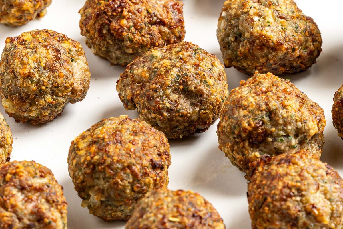 Taste of Home Air Fryer Meatballs photo of the finished recipe on a serving platter.