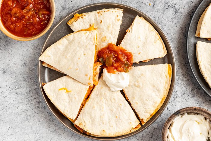 Bbq Chicken Quesadilla on a plate
