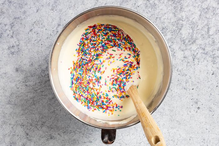 Taste of Home Birthday Cheesecake photo of making the cheesecake batter.