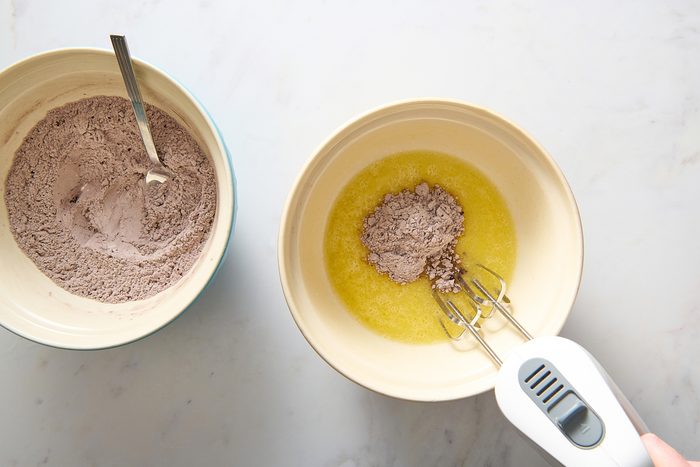 Making the cupcake batter