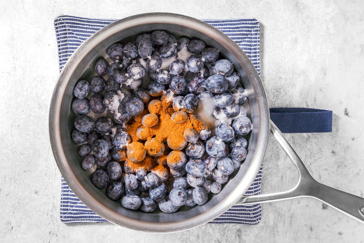 Heat A Saucepan To Medium Heat; Add Blueberries, Sugar, Water And Cinnamon