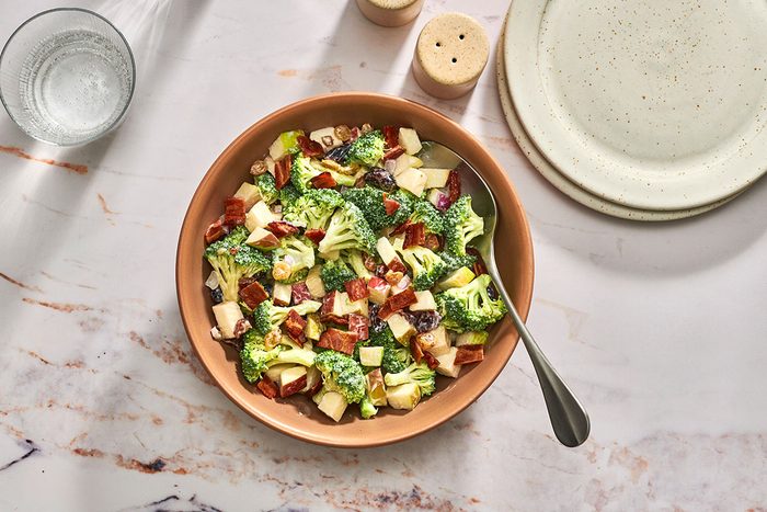 Broccoli Apple Salad in a serving bowl