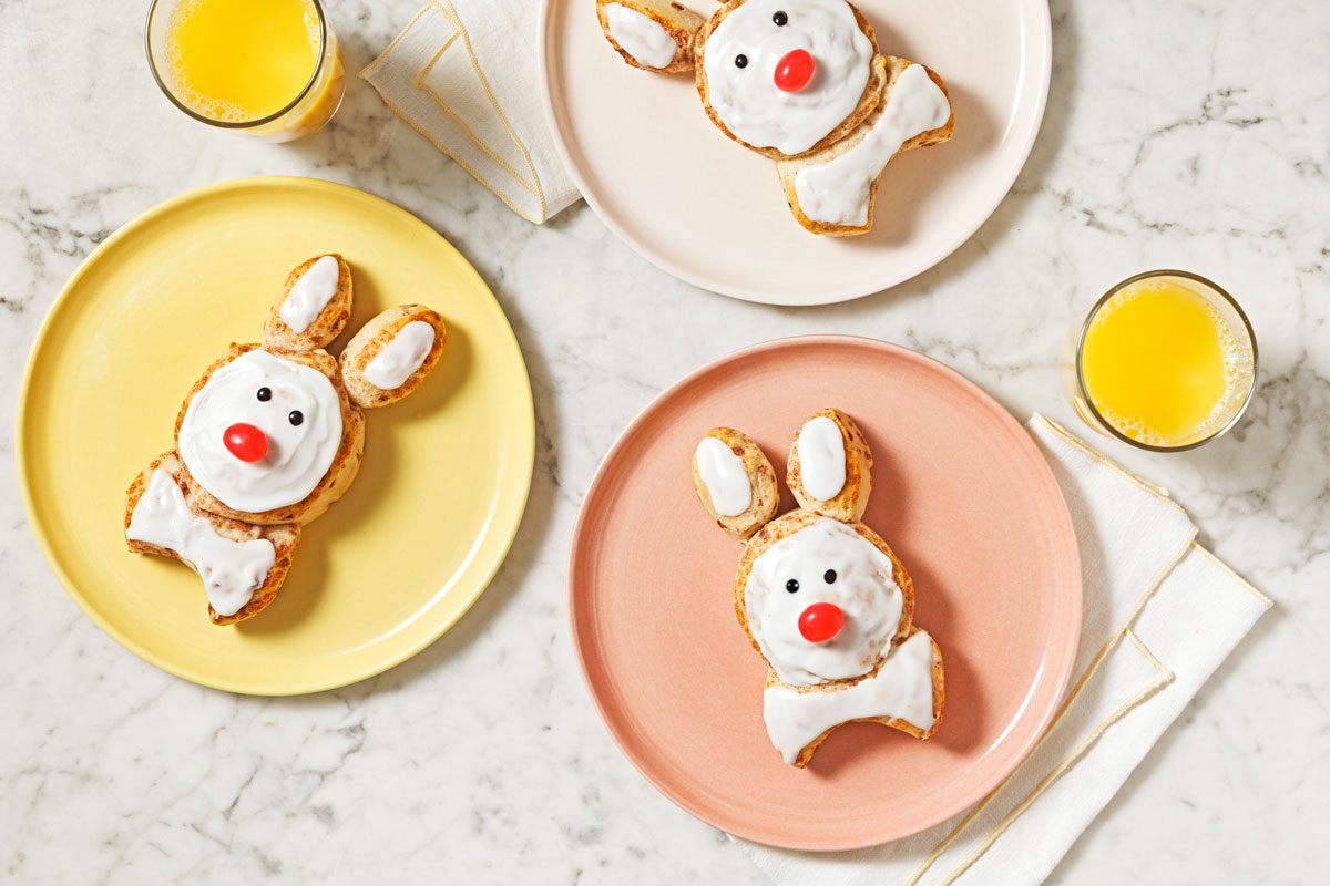 Overhead Shot Of Cinnamon Roll Bunnies