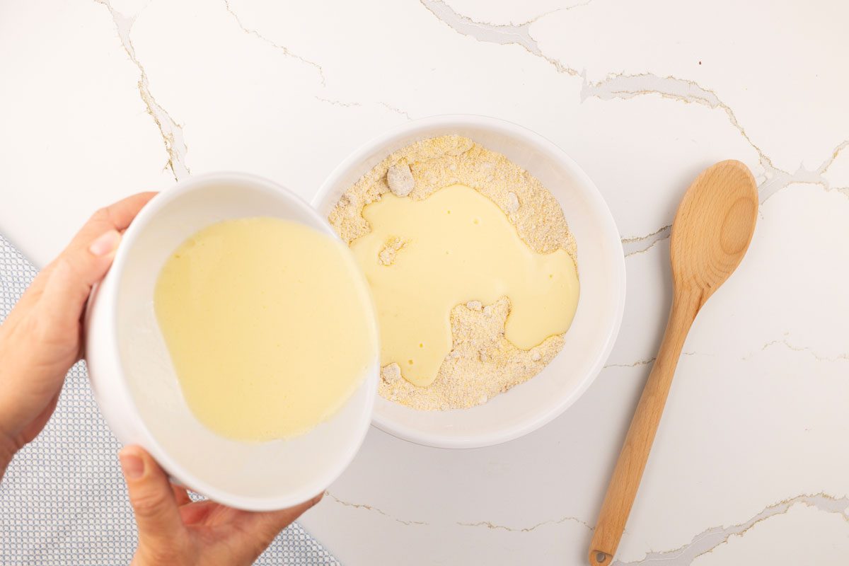 making Buttermilk Cornbread batter