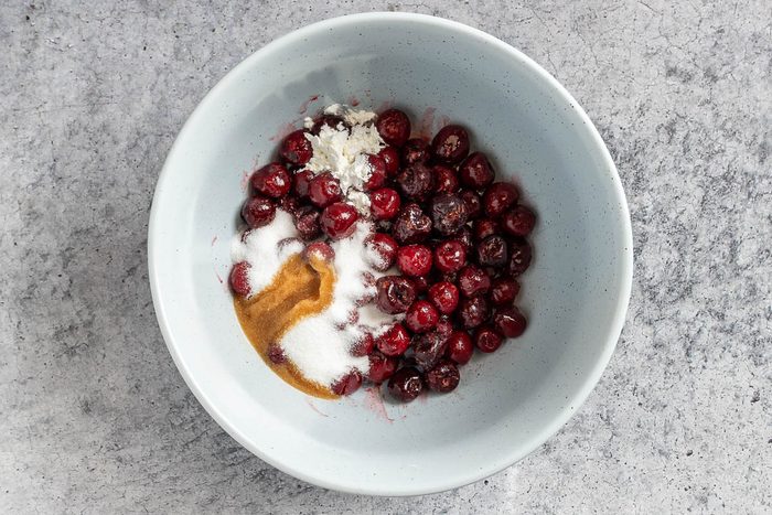 Taste of Home Cherry Crumble Recipe photo of the making the filling.