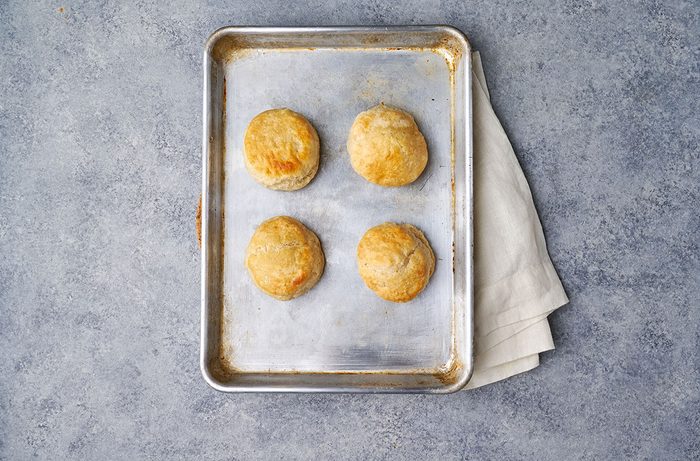 Bake the biscuits according to the package directions to serve with this savory Chicken à la King by Taste of Home.