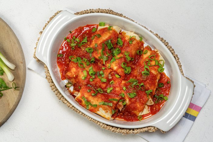 Chicken Chimichangas ready for the oven