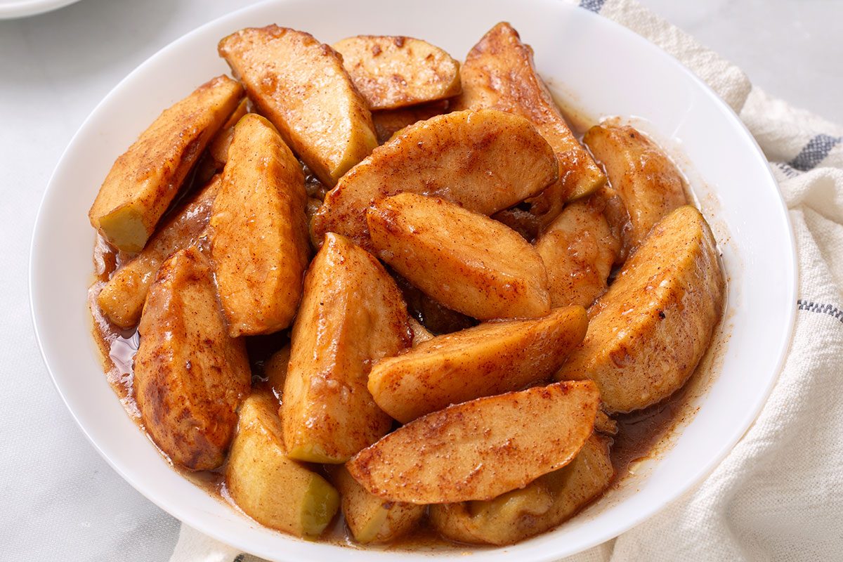 Cinnamon Apples In A Serving Bowl For Cinnamon Apple Recipe For Taste Of Home