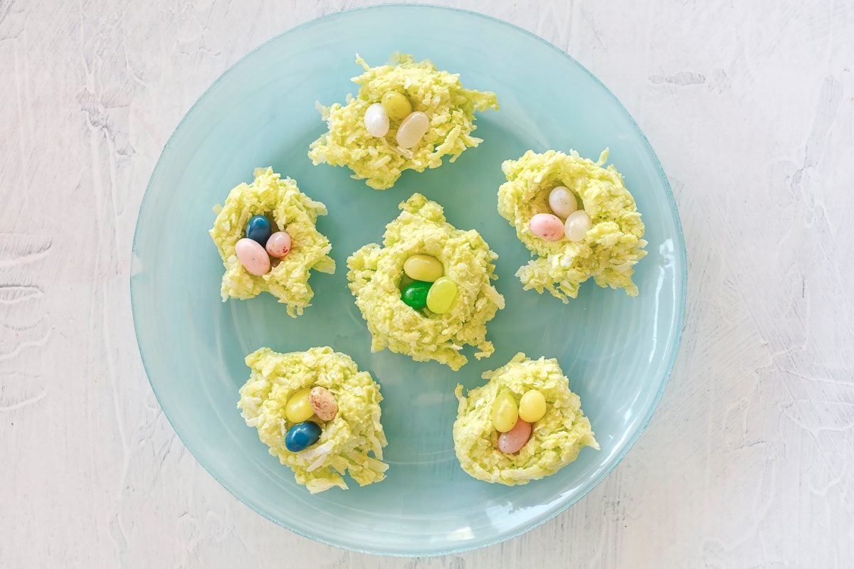 Recipe Photography By Jackie Alpers Of Coconut Nests With Jelly Beans For Taste Of Home.