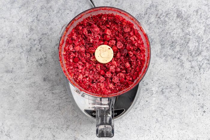 cranberries in a food processor.