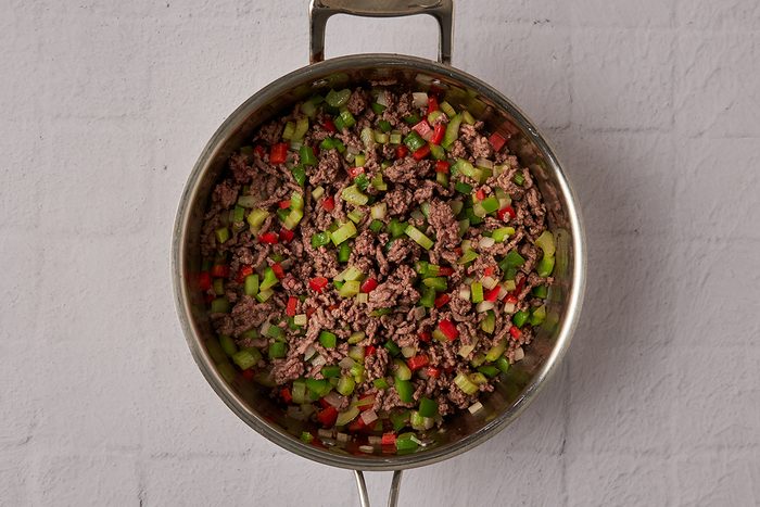 Cook beef and vegetables