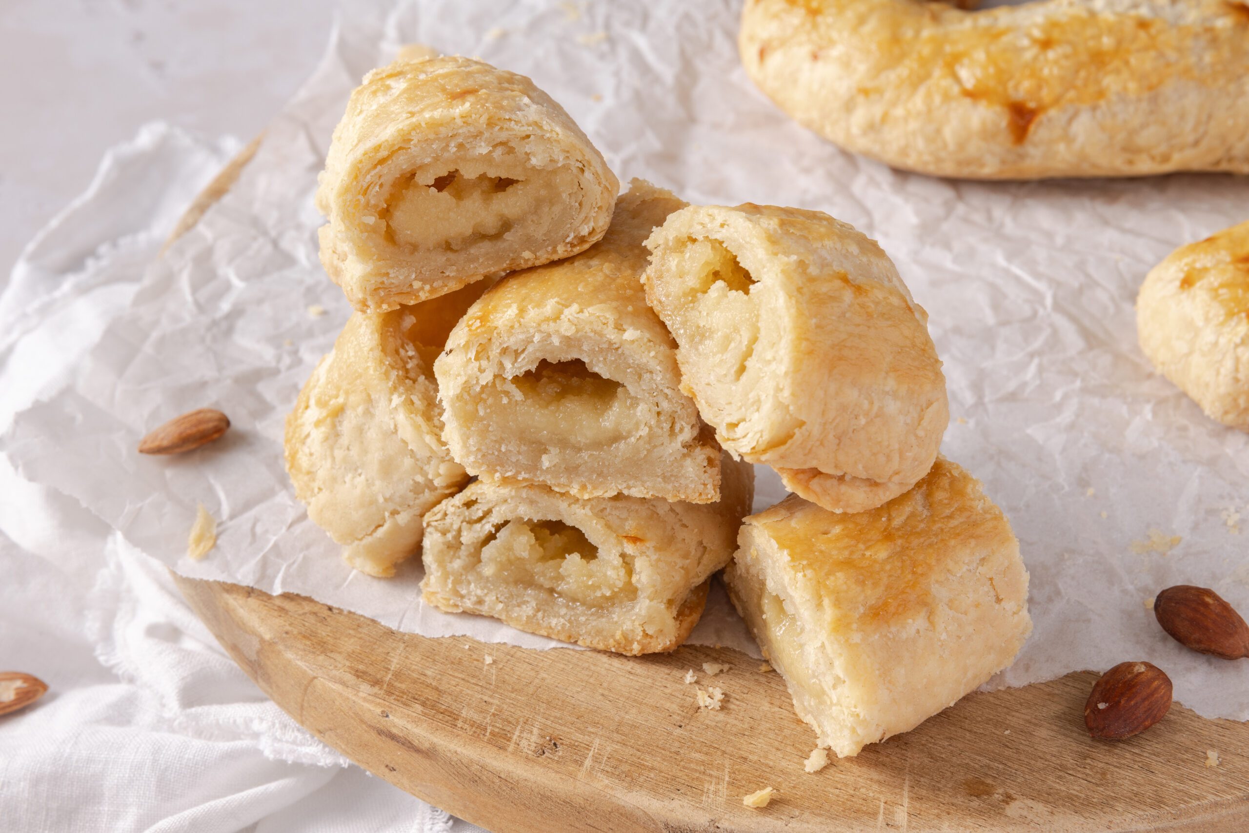 Detail of dutch letter cut into pieces.