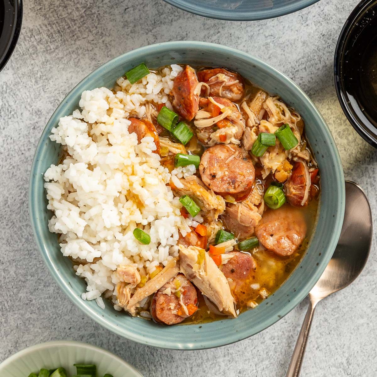 Taste of Home Chicken and Andouille Gumbo photo of the finished recipe.