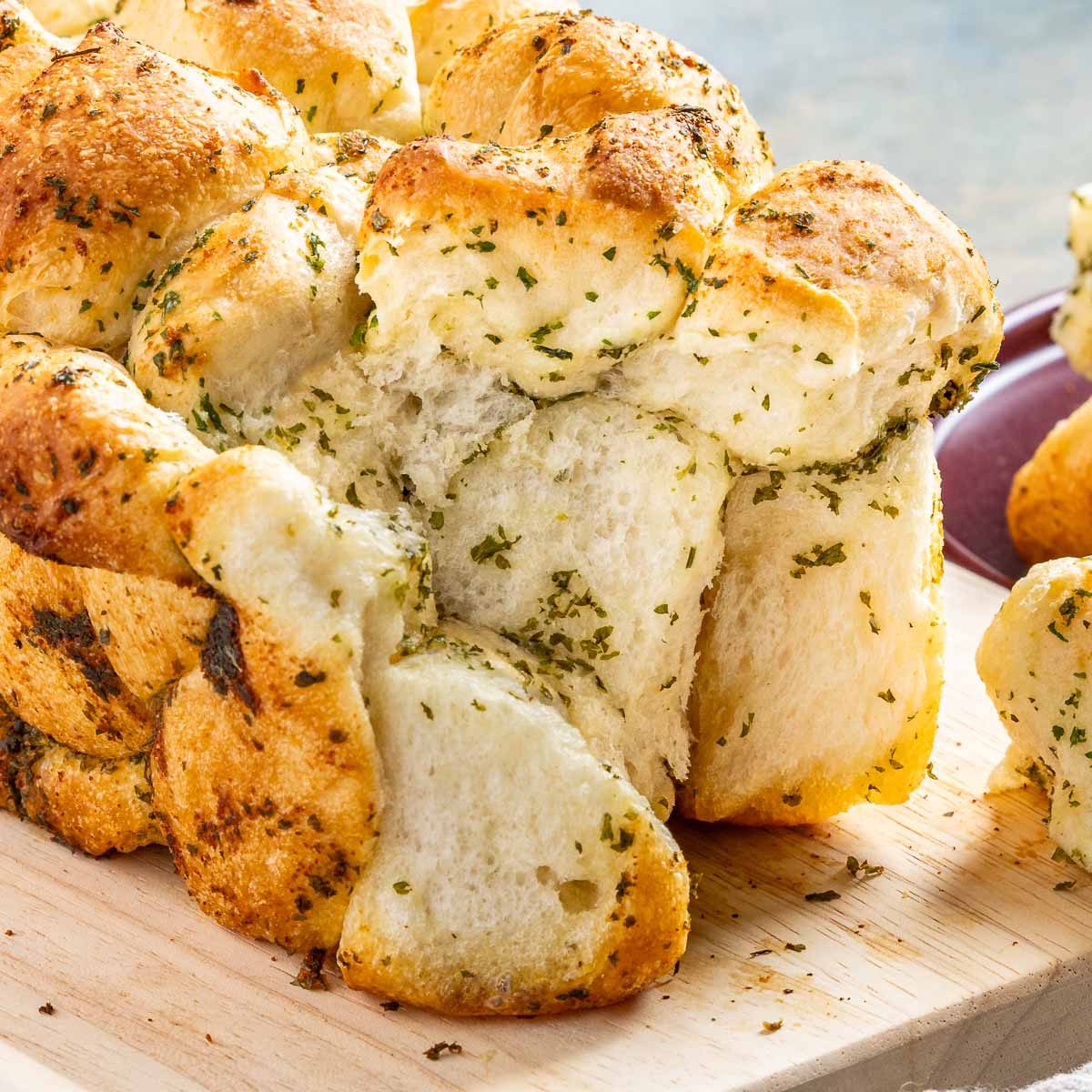 Taste of Home Pull Apart Garlic Bread photo of the finished recipe.