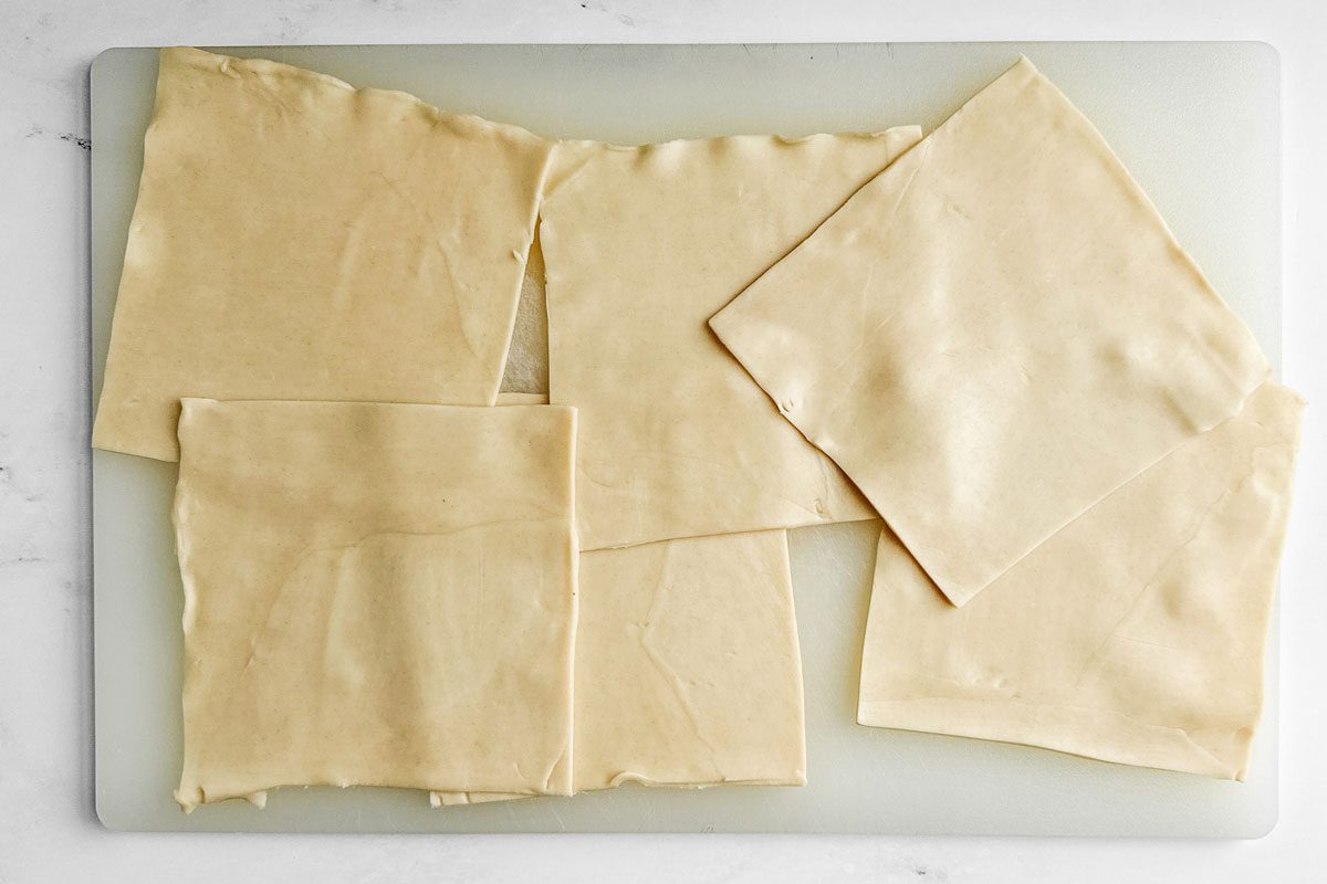 Pie crust dough squares for Taste of Home Easy Apple Dumplings