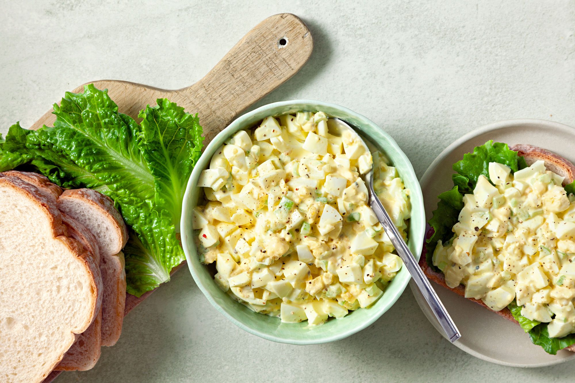 overhead shot of egg salad