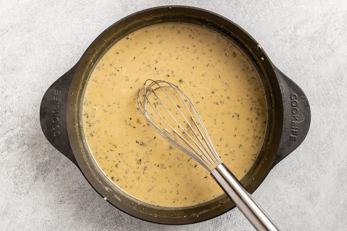 Taste of Home Garlic Soup photo of the cooked soup.