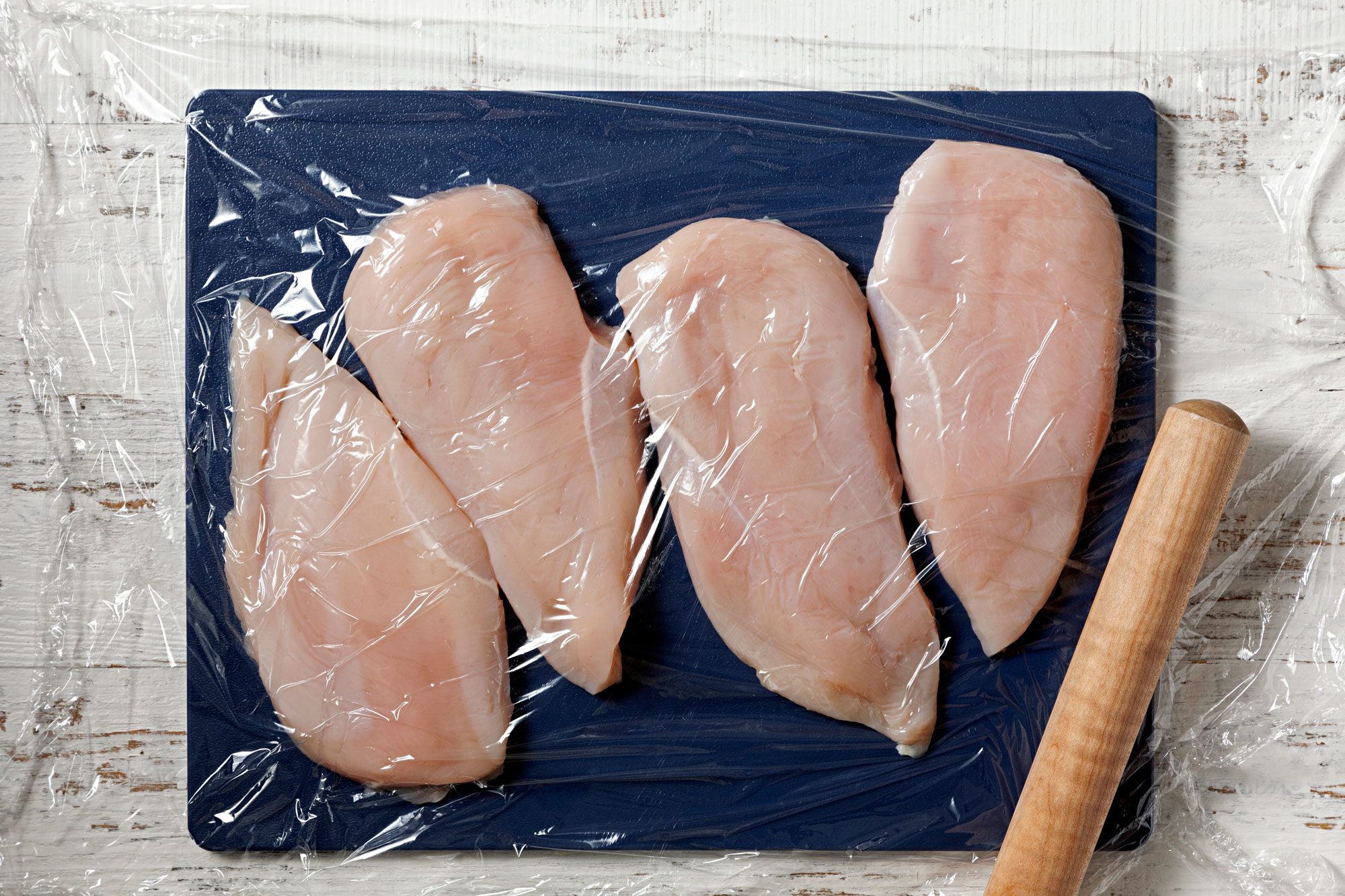 Flatten chicken to 1/2-in. thickness