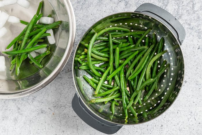 blanched green beans.