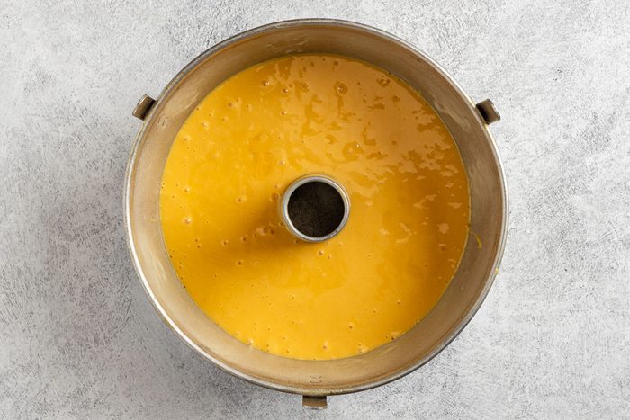 Harvey Wallbanger batter in pan