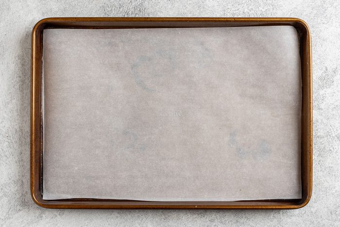 pan with parchment for Lebkuchen