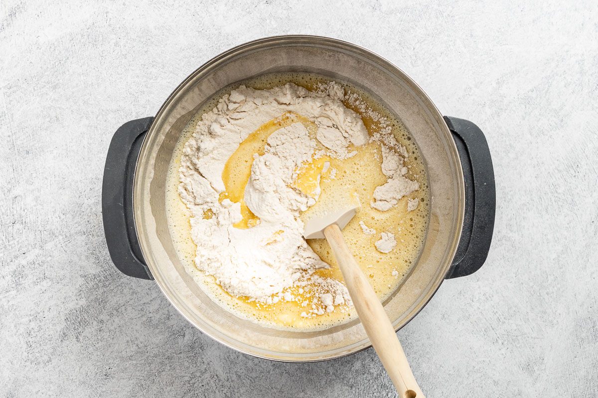 making the batter.