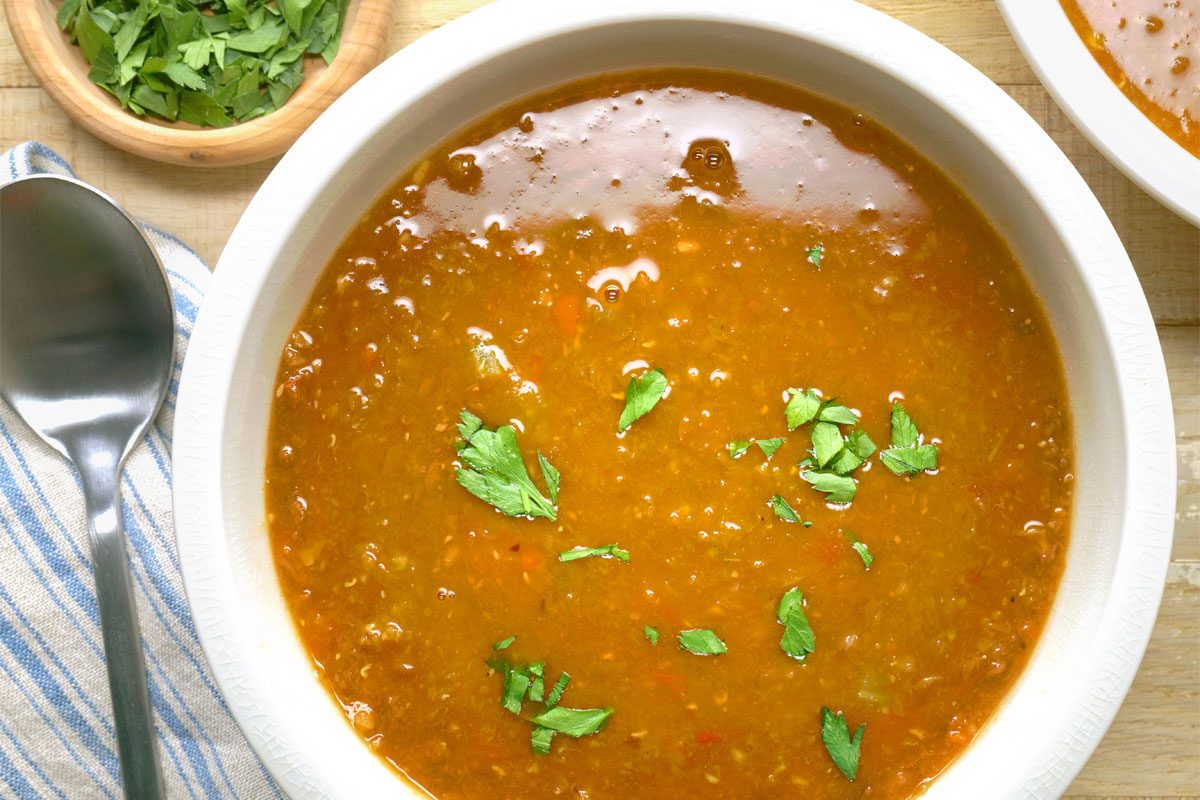 Lentil Soup served in a bowl